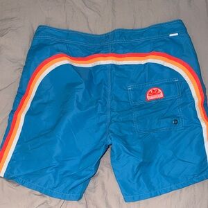 Sundek Turquoise Swim Shorts with Retro Stripe